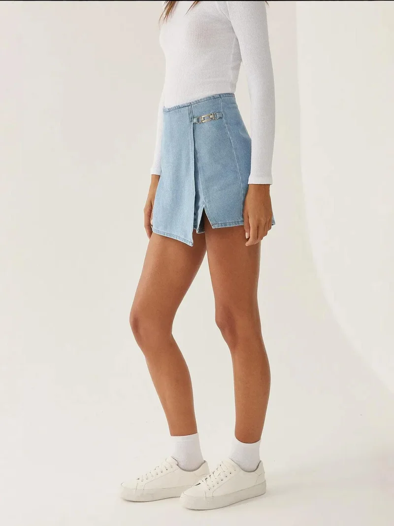 HICCUP High Waist Denim Skorts