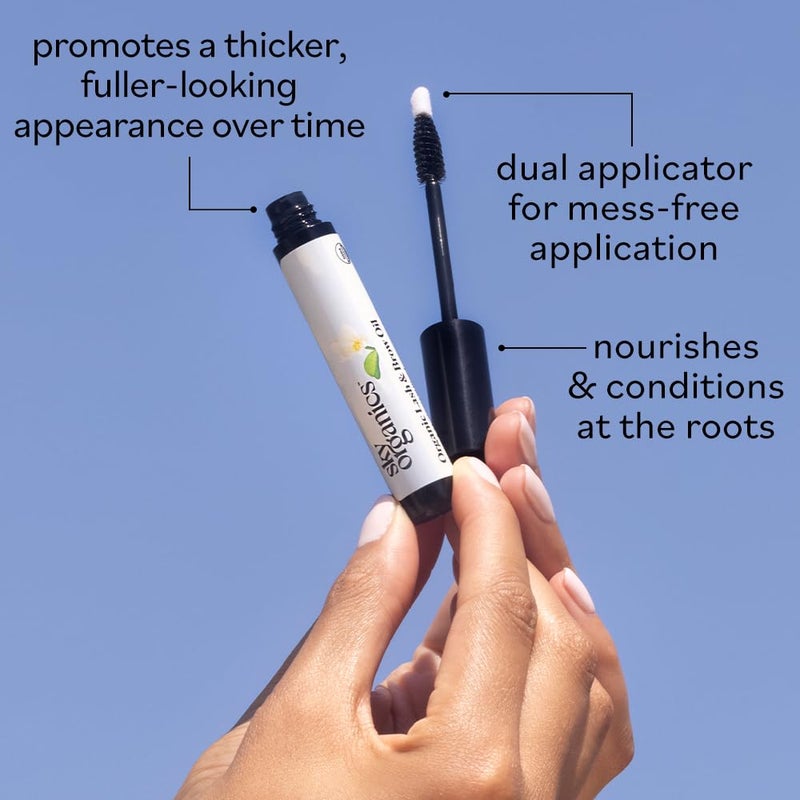 Sky Organics - Organic Lash & Brow Oil & Applicator - Eyelash Serum - Castor Oil Organic - Moringa, Amla, Vitamin E - Lashes, Eyebrows - Hair Oil - Self Care, Beauty - Gifts for Women - .4 fl oz, 12mL - Image 4