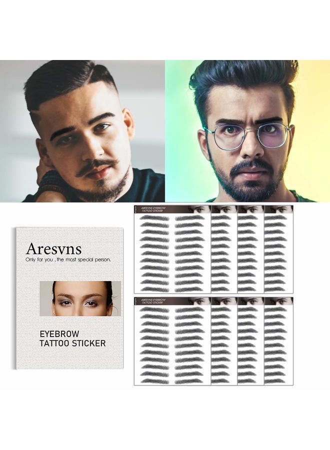 Aresvns تاتو الحواجب للرجال! حواجب تاتو مزيفة واقعية 88 زوج أسود، حواجب تقليد 4D شائعة، ملصقات نقل بأحجام مناسبة (نسخة 18 يناير 2021) - Image 5