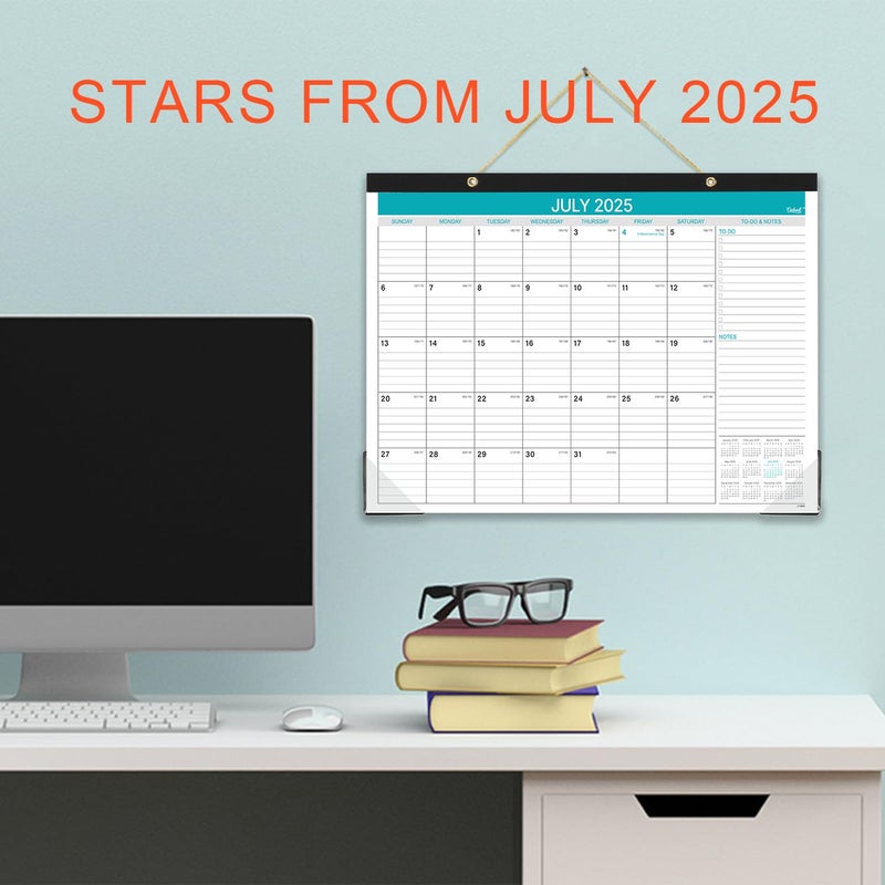 Coboll 2025-2026 Desk Calendar - July 2025 to December 2026 Calendar,18 Monthly Calendar 2025-2026 with Large Ruled Blocks for Planning, 11.5'' X 14.5'' - Image 2