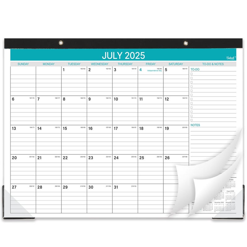 Coboll 2025-2026 Desk Calendar - July 2025 to December 2026 Calendar,18 Monthly Calendar 2025-2026 with Large Ruled Blocks for Planning, 11.5'' X 14.5'' - Image 1