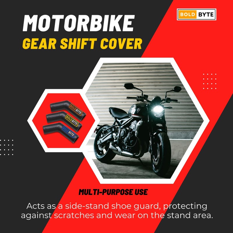 Bold Byte حامي حذاء و حذاء ناقل الحركة العالمي من بولد بايت للدراجات - حامي حذاء للدراجات، غطاء للدراجة أباتشي، ناقل الحركة للدراجات النارية - حامي نقل الحركة للدراجات 1 قطعة - Image 4