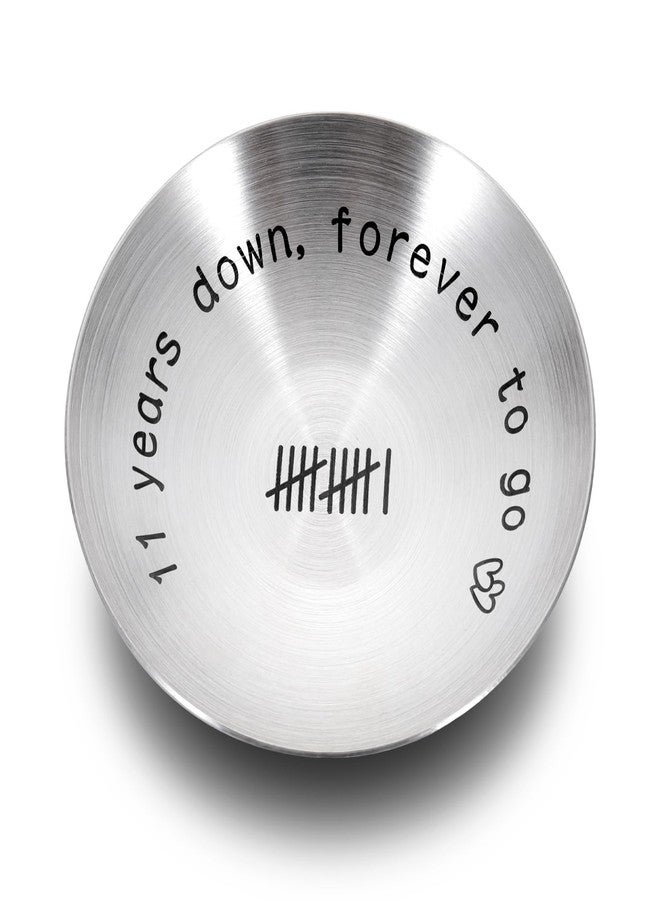 TI-EDC 11th Anniversary steel Gifts for Her Him Couple Gifts Ideas 11 Year Anniversary Steel Gifts 4" Ring Holder Dish Jewelry Tray Wedding Gifts for wife Husband Christmas Valentines Gifts for Girlfriend - Image 1