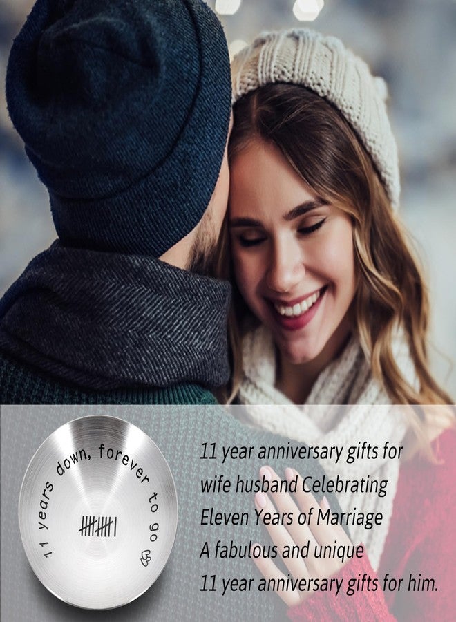 TI-EDC 11th Anniversary steel Gifts for Her Him Couple Gifts Ideas 11 Year Anniversary Steel Gifts 4" Ring Holder Dish Jewelry Tray Wedding Gifts for wife Husband Christmas Valentines Gifts for Girlfriend - Image 5