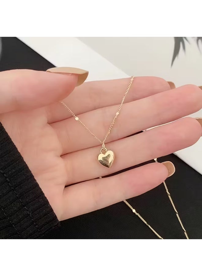 aeen Elegant 18k Gold Plated Heart Pendant Necklace – Adjustable Alloy Chain, Women’s Fashion Jewelry for Daily Wear & Teacher/Graduation Gifts - Image 3