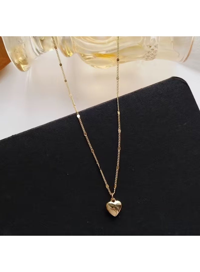 aeen Elegant 18k Gold Plated Heart Pendant Necklace – Adjustable Alloy Chain, Women’s Fashion Jewelry for Daily Wear & Teacher/Graduation Gifts - Image 4