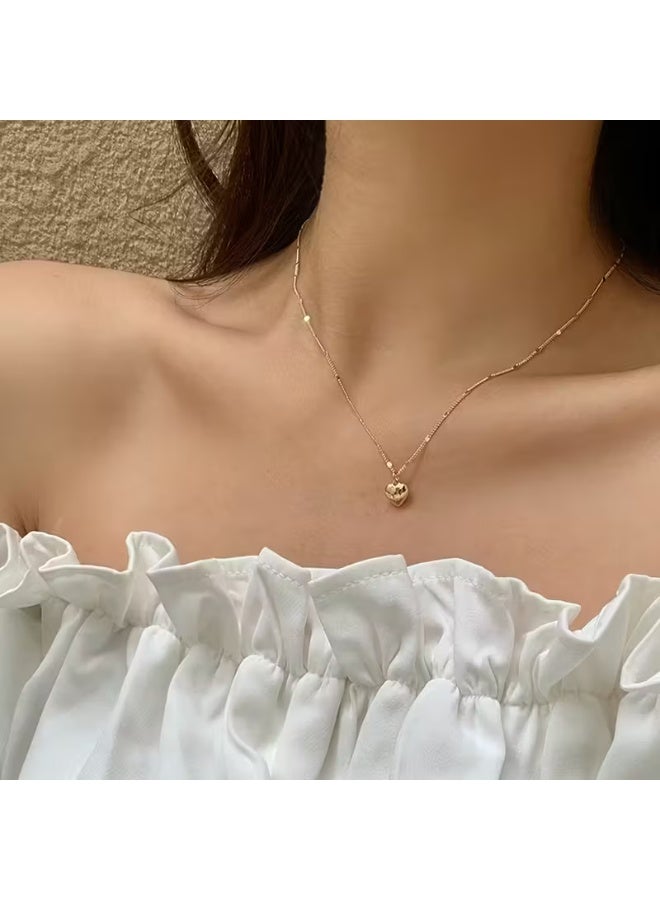 aeen Elegant 18k Gold Plated Heart Pendant Necklace – Adjustable Alloy Chain, Women’s Fashion Jewelry for Daily Wear & Teacher/Graduation Gifts - Image 5