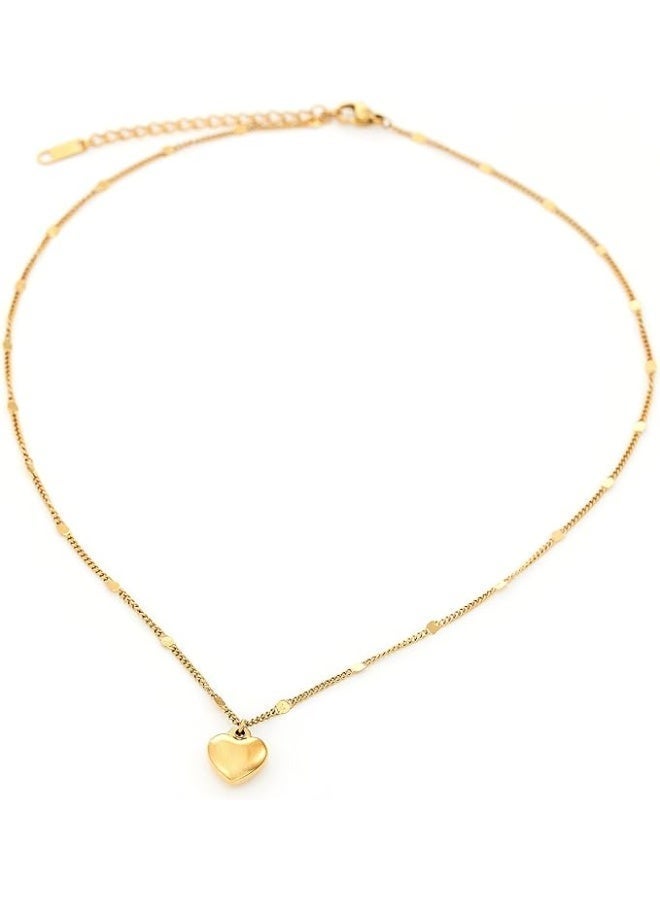 aeen Elegant 18k Gold Plated Heart Pendant Necklace – Adjustable Alloy Chain, Women’s Fashion Jewelry for Daily Wear & Teacher/Graduation Gifts - Image 2