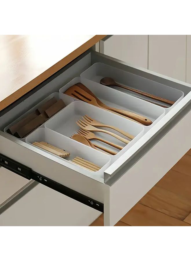 6Pcs Kitchen Drawer Organizer Set Modular Storage Box Service Tray - Image 2