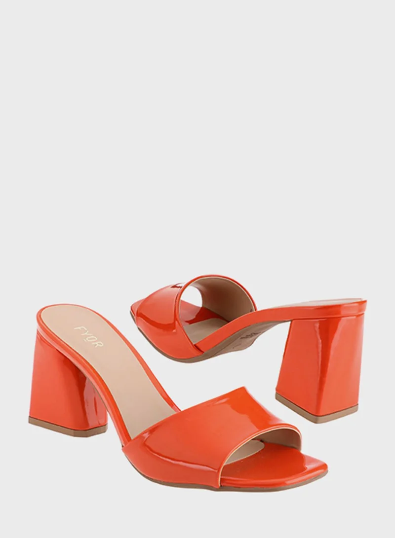 FYOR Block Mid Heel Sandals