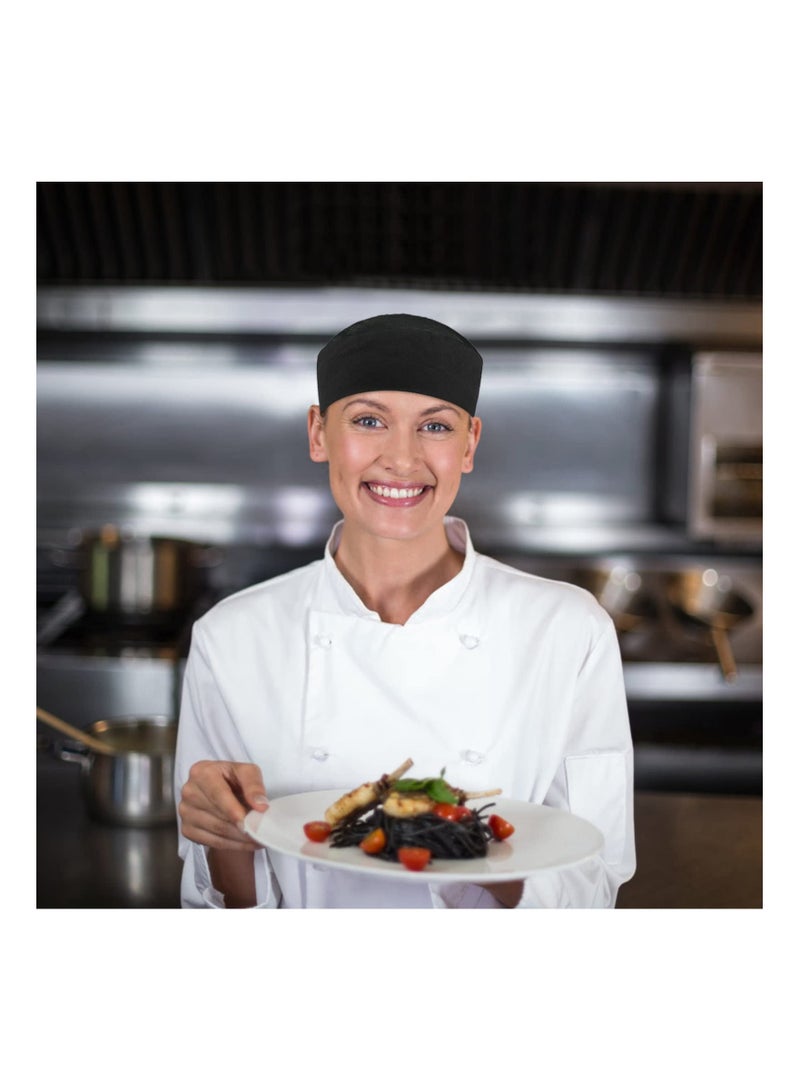 Y&D SYOSI Chef Hat, Mesh Top Skull Hat Chefs for Men Women, Breathable Adjustable Flat Chefs, Bakers, Catering, School, Black - Image 4