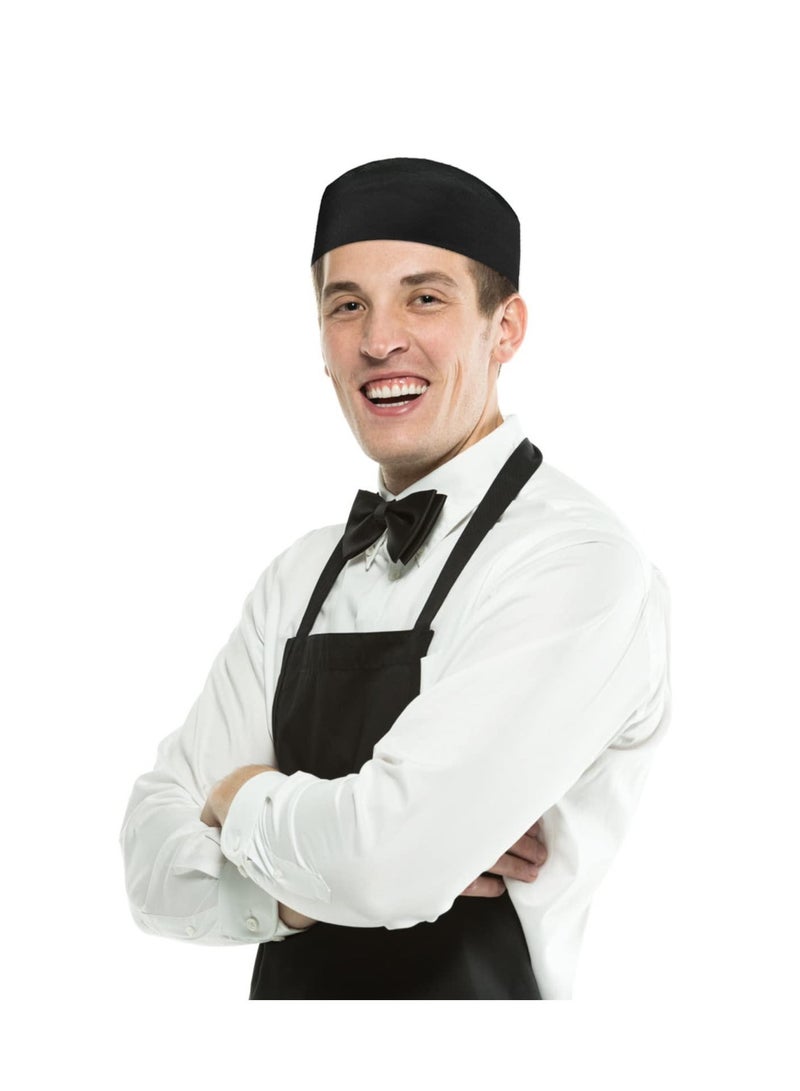 Y&D SYOSI Chef Hat, Mesh Top Skull Hat Chefs for Men Women, Breathable Adjustable Flat Chefs, Bakers, Catering, School, Black - Image 2