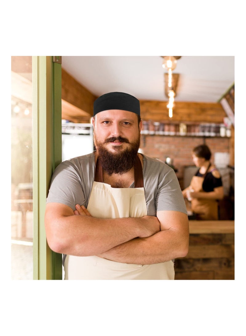 Y&D SYOSI Chef Hat, Mesh Top Skull Hat Chefs for Men Women, Breathable Adjustable Flat Chefs, Bakers, Catering, School, Black - Image 3