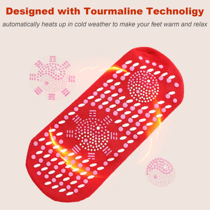 Heated Socks: Black Tourmaline Magnetic Material - Acupoint Massage Promote Blood Circulation Self Heating Socks for Outdoor Activities Like Mountaineering Skiing Hiking - Image 4