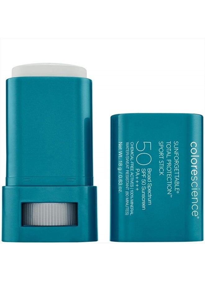 Colorescience - Sunforgettable Total Protection Sport Stick SPF 50, Mineral, Broad Spectrum, Water/Sweat Resistant, Reef Safe, Hypoallergenic, 1 ct. - Image 1