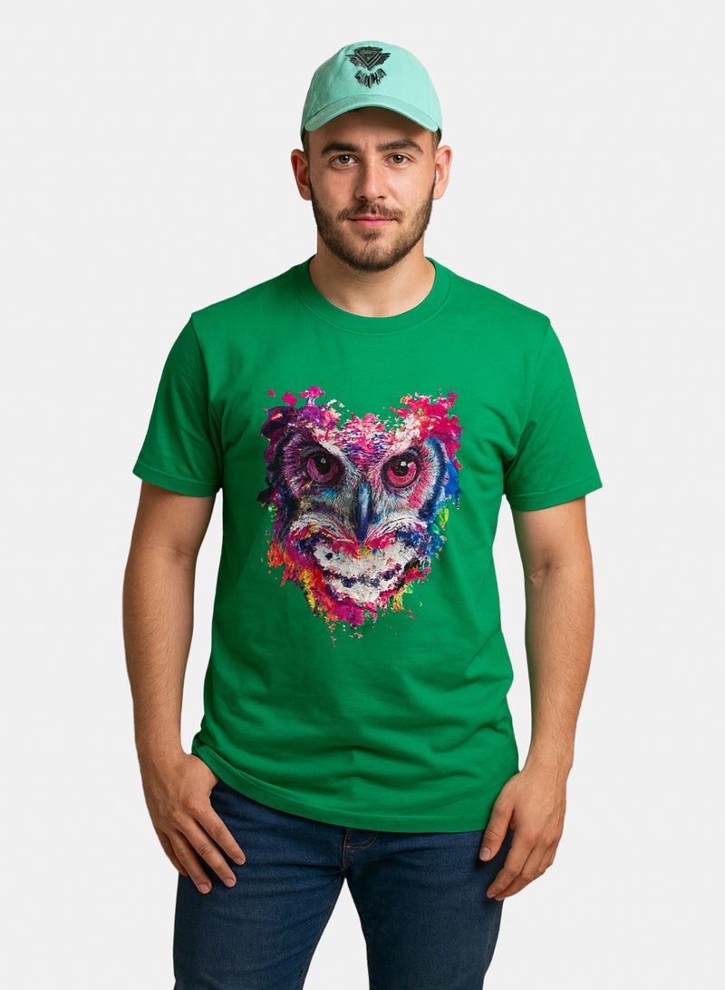 OWL T-shirt 'fire Owl' Green - Image 2