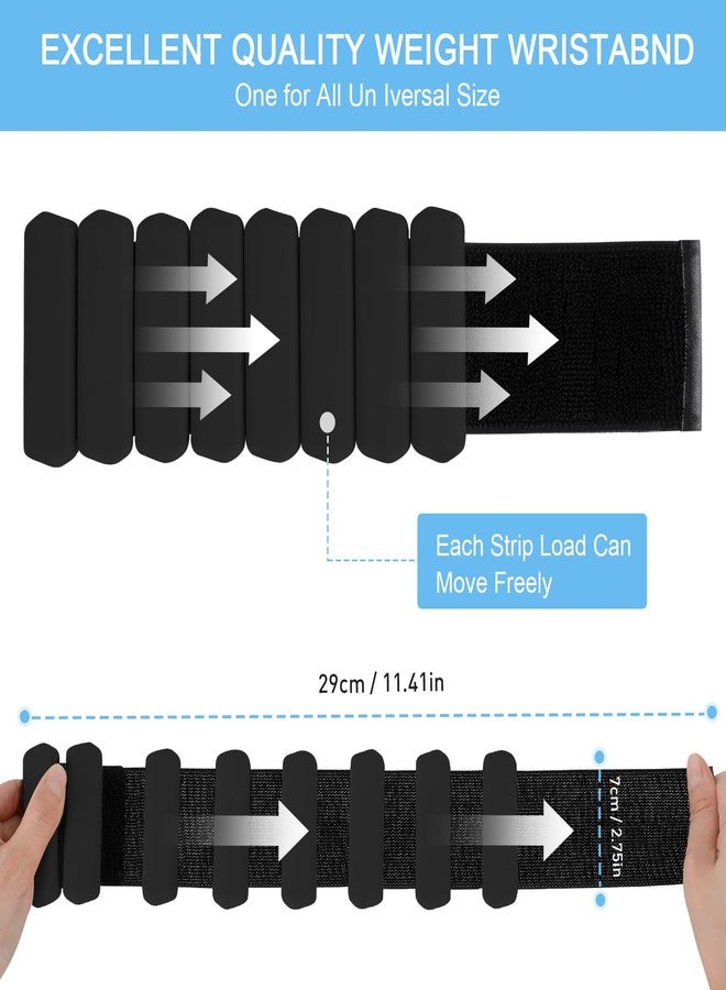 Teikugv Wrist Weights Set of 2, Wearable Arm & Leg Weights for Women & Men, Adjustable Wrist Ankle Weights for Walking, Yoga, Swimming, Gym, 2lb (Black) - Image 2