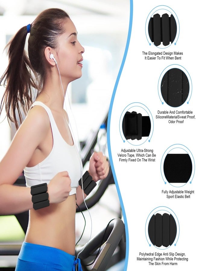 Teikugv Wrist Weights Set of 2, Wearable Arm & Leg Weights for Women & Men, Adjustable Wrist Ankle Weights for Walking, Yoga, Swimming, Gym, 2lb (Black) - Image 3