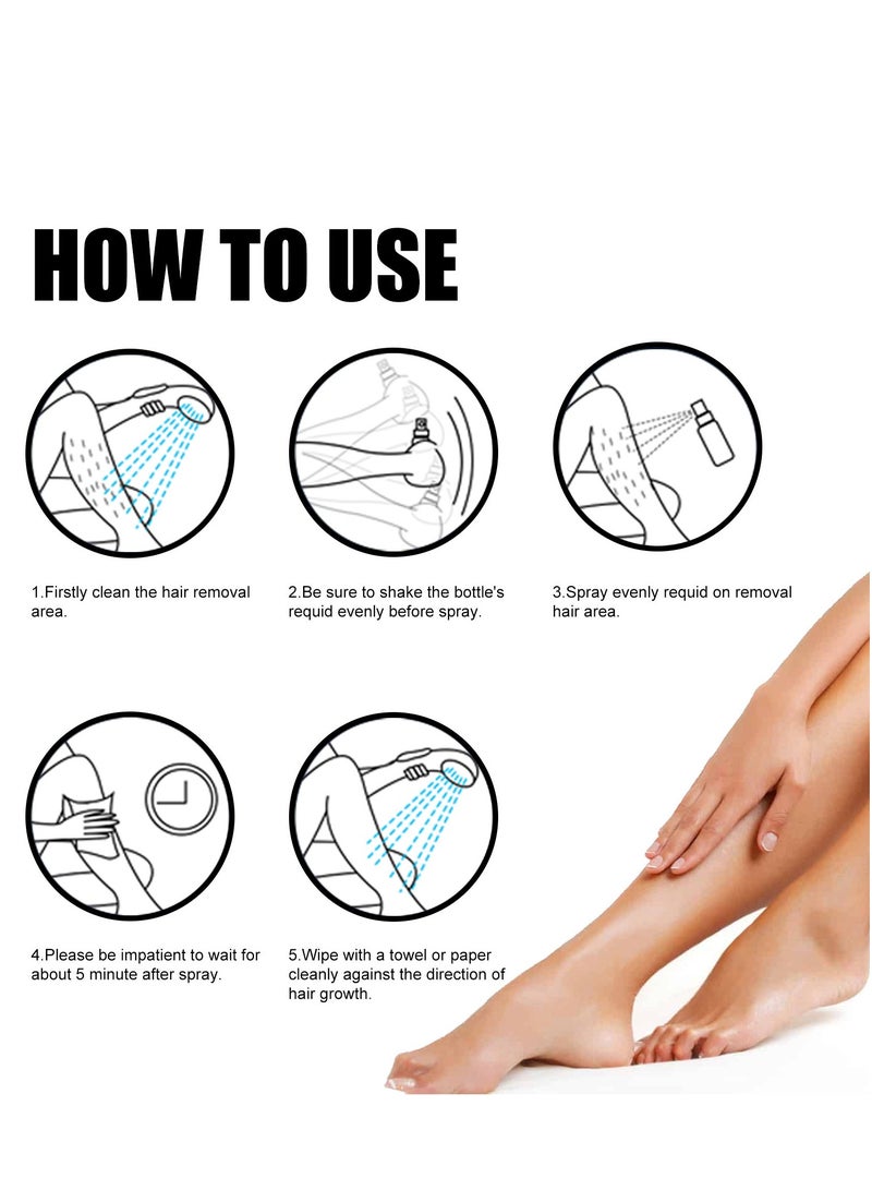 EELHOE Hair Removal Spray For Man, Painless Hair Removal Spray Armpit Gentle Hair Remover Refreshing Quick Hair Removal Spray, Natural Ingredient Hair Removal Spray For Man - Image 5