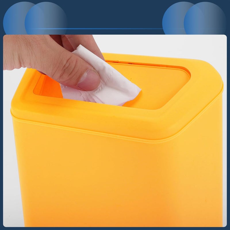 INFINAUTO Car Trash Can - Yellow Plastic Auto Trash Bin for Vehicles - Image 5