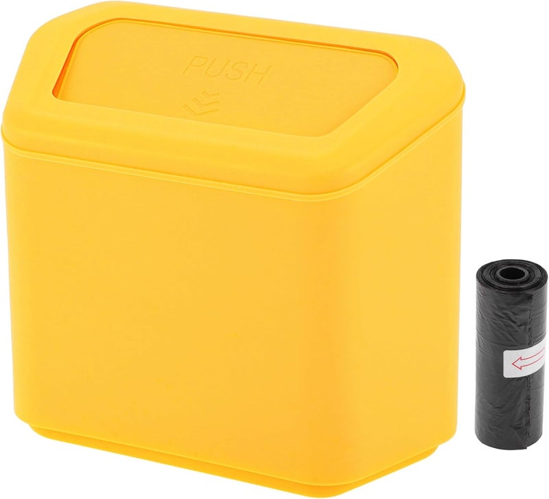 INFINAUTO Car Trash Can - Yellow Plastic Auto Trash Bin for Vehicles - Image 1
