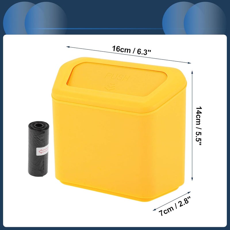 INFINAUTO Car Trash Can - Yellow Plastic Auto Trash Bin for Vehicles - Image 4