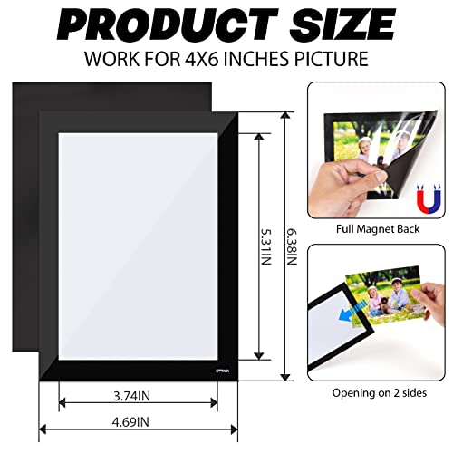 STTMGN Magnetic Picture Frames with Black Border(4"X6",10 Pack),Magnet Photo Frame Pockets/Postcard Holder,Decorations for home/office/school/Classroom/party - Image 5