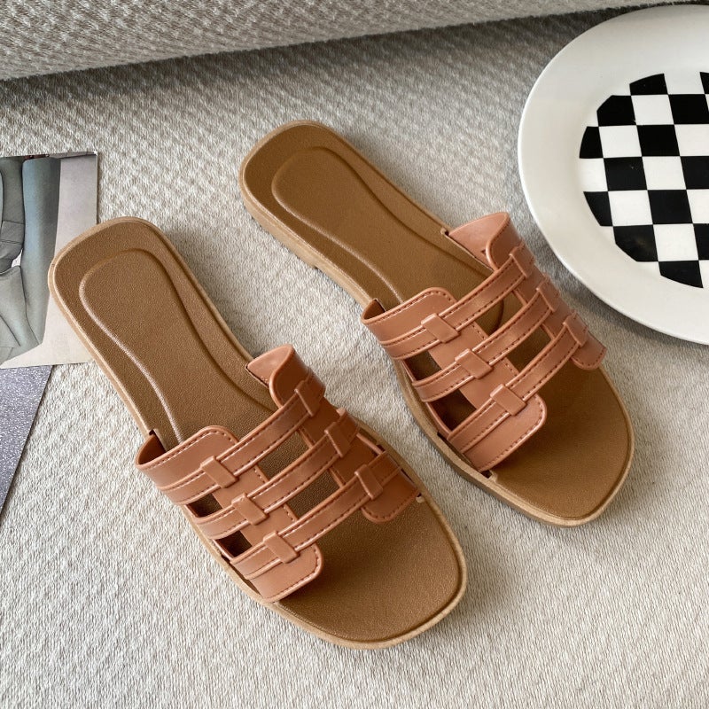 Summer Slippers Women Casual Beach Non-Slip 778-2 Brown 
