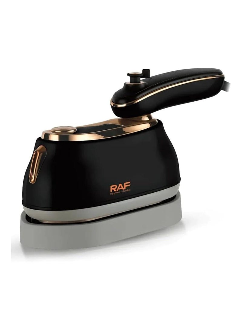 آر إيه أف مكواة بخار 2 في 1 من RAF – مكواة ملابس محمولة بالبخار والحرارة – قوية ومضغوطة – باللون الأسود - Image 3