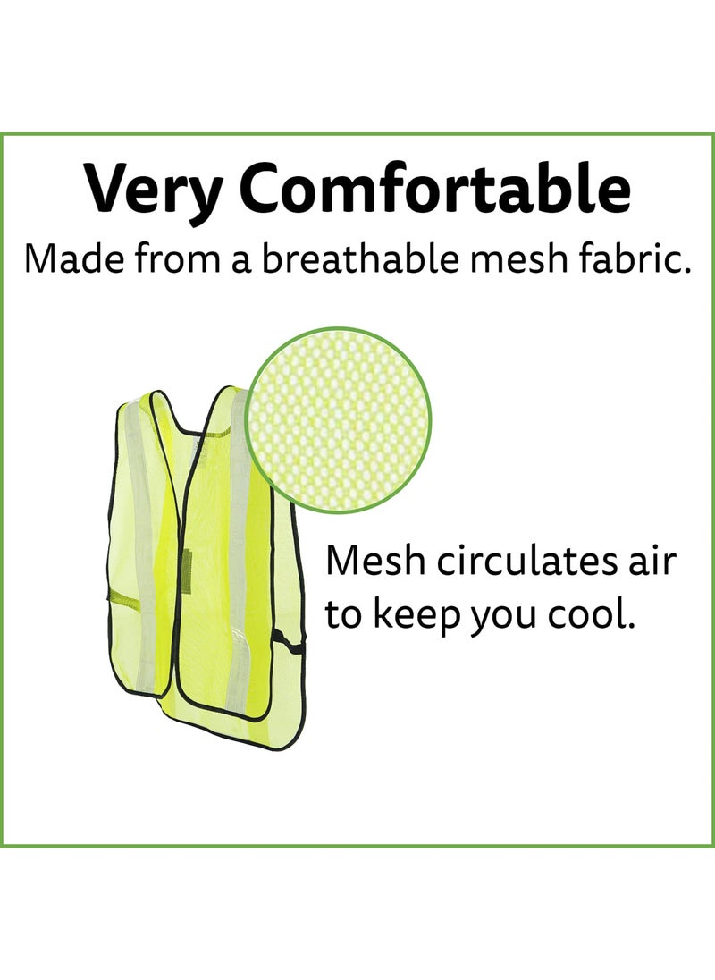 Cordova Cordova V121W Yellow Safety Vest NonRated for General Purpose HighVisibility Mesh Safety Vest for Event Management Parking Lot Duty Crossing Guards and More Comfortable and Lightweight  - Image 3