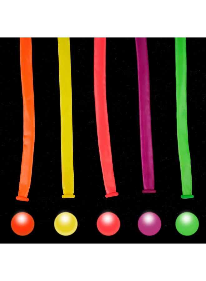 Kolewo4ever 200 Pieces Neon Glow Blacklight Reactive Fluorescent Long Twisting Balloons for DIY Animals Twisting Glow Party Birthday Party Decoration - Image 5