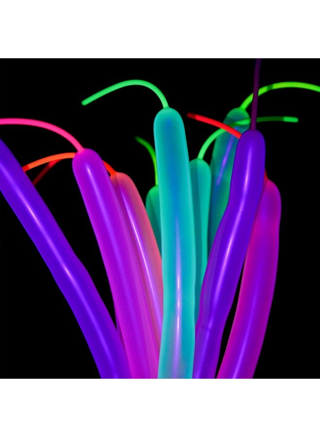 Kolewo4ever 200 Pieces Neon Glow Blacklight Reactive Fluorescent Long Twisting Balloons for DIY Animals Twisting Glow Party Birthday Party Decoration - Image 3