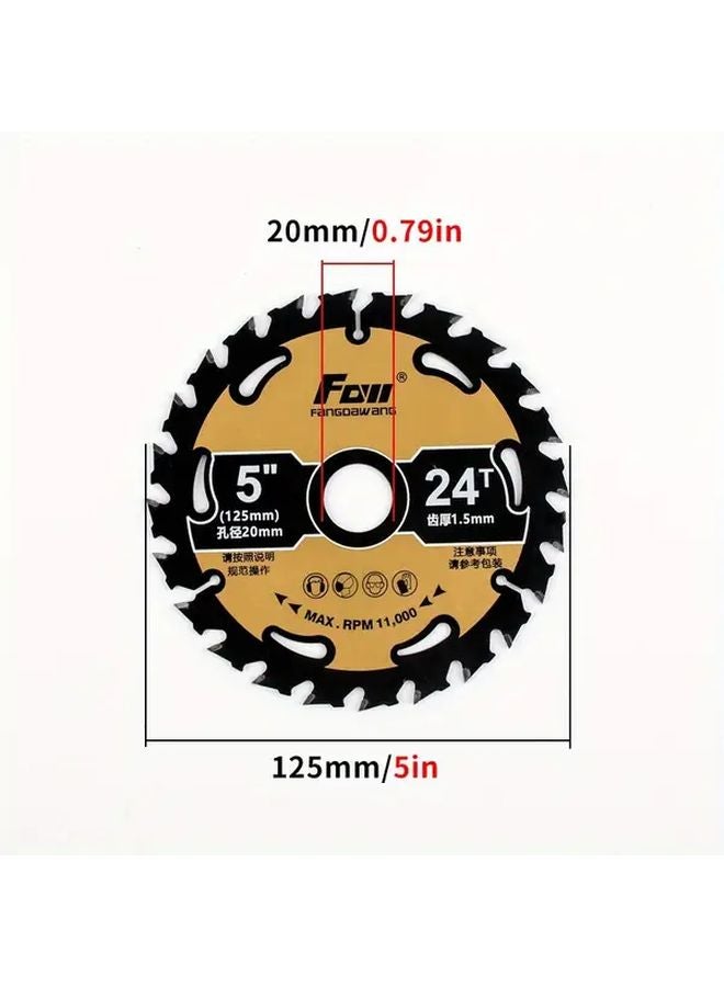 125mm 5 Inch 24T Carbide Tipped Circular Saw Blade 20mm Bore For Wood Cutting - Image 4
