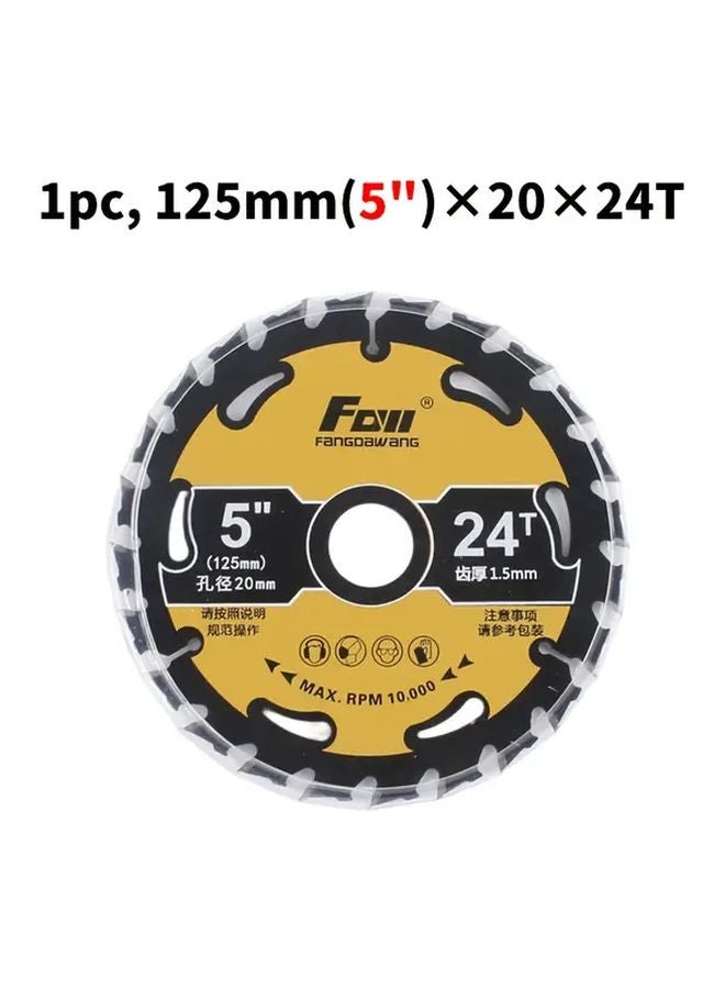 125mm 5 Inch 24T Carbide Tipped Circular Saw Blade 20mm Bore For Wood Cutting - Image 1