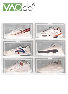 VAOdo 6PCS Shoe Box Stackable Foldable Acrylic Shoe Box Transparent Visibility Sports Shoes Storage Box  - Image 1