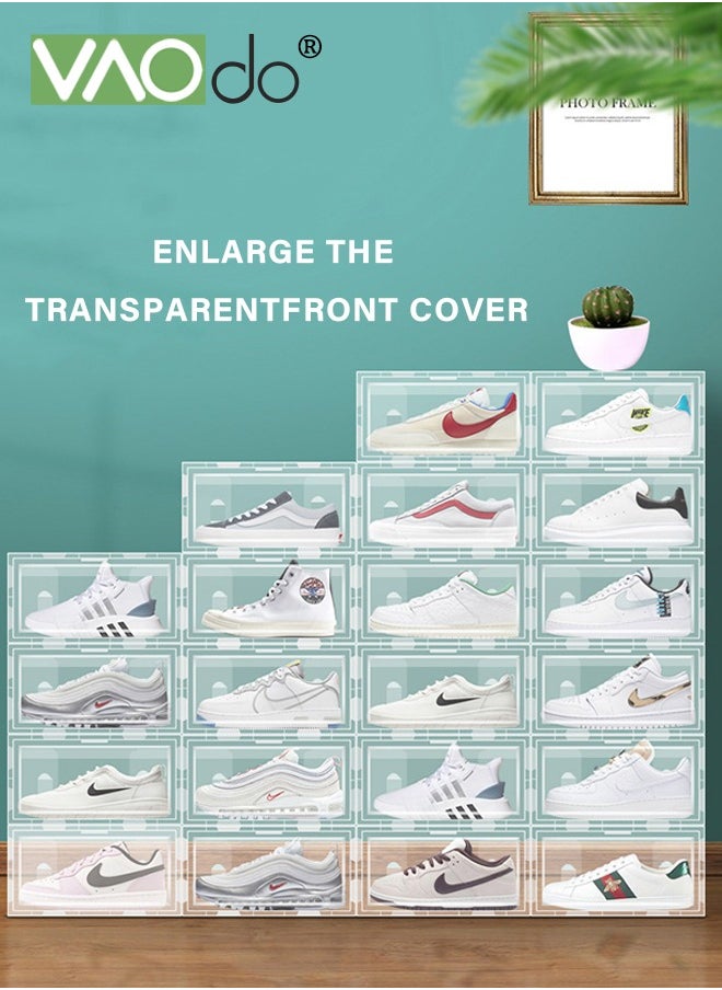 VAOdo 6PCS Shoe Box Stackable Foldable Acrylic Shoe Box Transparent Visibility Sports Shoes Storage Box  - Image 3