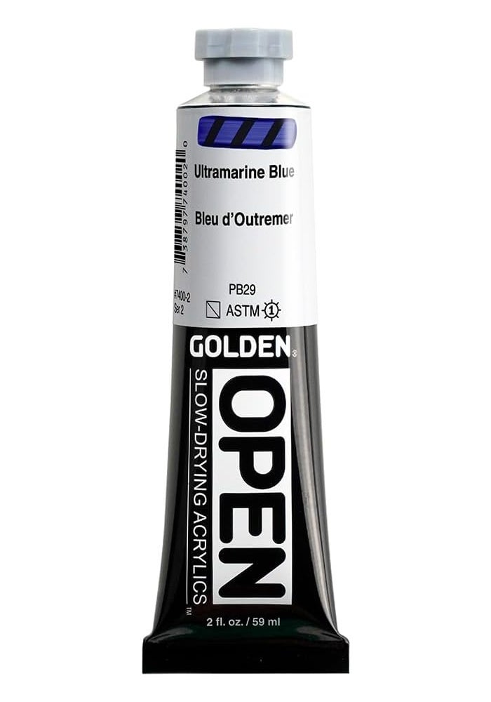 Golden Artist Colors OPEN Acrylics Ultramarine Blue 2oz Tube - Image 1