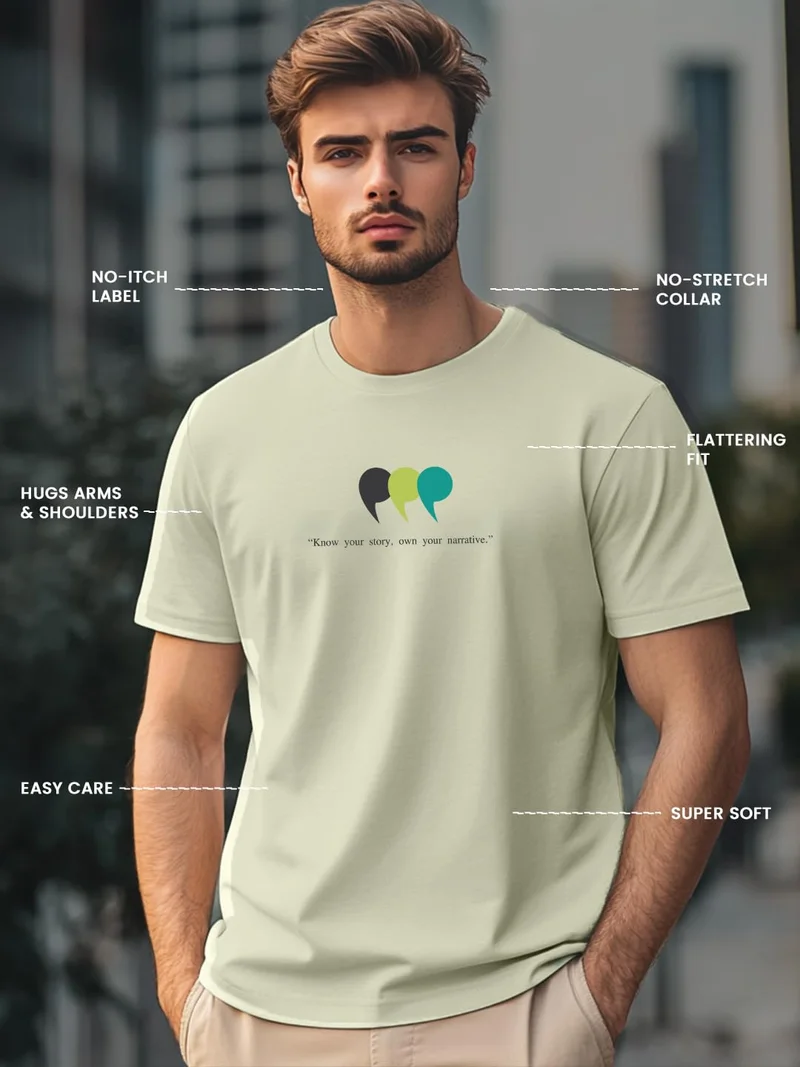 NOBERO  Men's Graphic Printed T-Shirt in Cream for Men | Best Price UAE