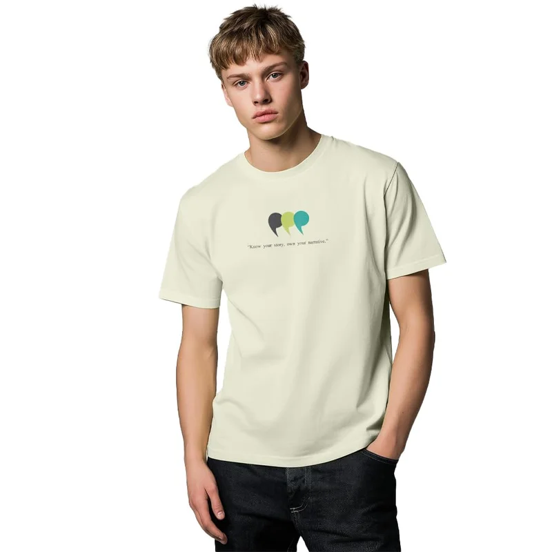 NOBERO  Men's Graphic Printed T-Shirt in Cream for Men | Best Price UAE