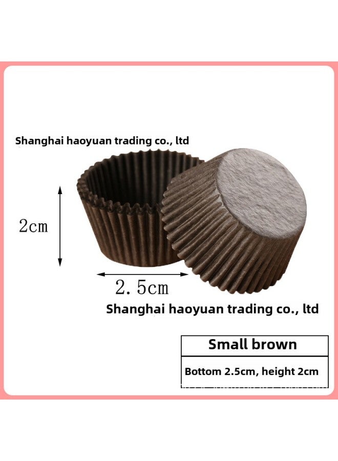 Cupcake Paper Holder Snow Mei Niang Cookie Bread Pad Paper Baking Mafen Cup Non-stick Oil-proof Base For Steaming-Specifications:Small Brown Bottom 2.5cm [1000 Pieces] - Image 1