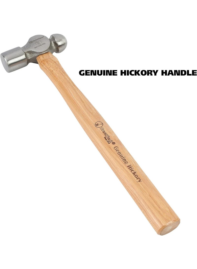 GREAT NECK GreatNeck BP12 Ball Peen Hammer, 12 Oz. Drop Steel Metalworking Tool With Precision-Balanced Authentic Hickory Wood Handle, For Riveting, Shaping, And Bending Metal, Fathers Day Gifts  - Image 3