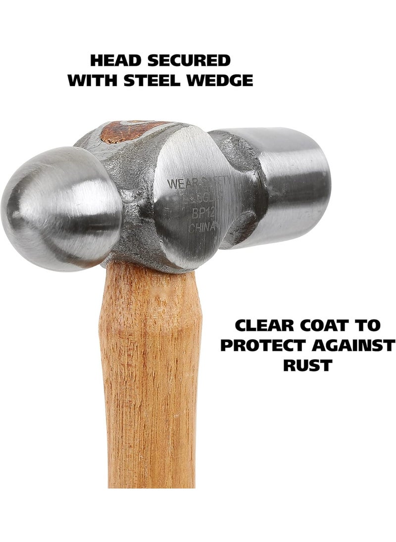 GREAT NECK GreatNeck BP12 Ball Peen Hammer, 12 Oz. Drop Steel Metalworking Tool With Precision-Balanced Authentic Hickory Wood Handle, For Riveting, Shaping, And Bending Metal, Fathers Day Gifts  - Image 5