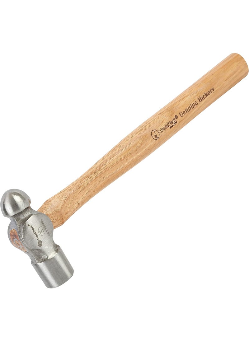 GREAT NECK GreatNeck BP12 Ball Peen Hammer, 12 Oz. Drop Steel Metalworking Tool With Precision-Balanced Authentic Hickory Wood Handle, For Riveting, Shaping, And Bending Metal, Fathers Day Gifts  - Image 1