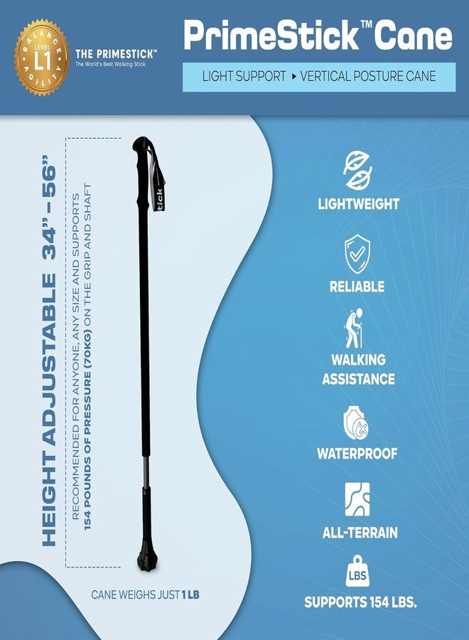 Dynamo - Prime Stick - 3-in-1 Cane - Vertical Balance-Posture Cane, Walking Stick, Trekking Pole, A Durable Foam Grip, Hand Tether, Lightweight, Twist Adjustable, Hiking, Stability Stick - Purple - Image 2