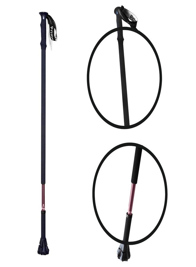 Dynamo - Prime Stick - 3-in-1 Cane - Vertical Balance-Posture Cane, Walking Stick, Trekking Pole, A Durable Foam Grip, Hand Tether, Lightweight, Twist Adjustable, Hiking, Stability Stick - Purple - Image 1