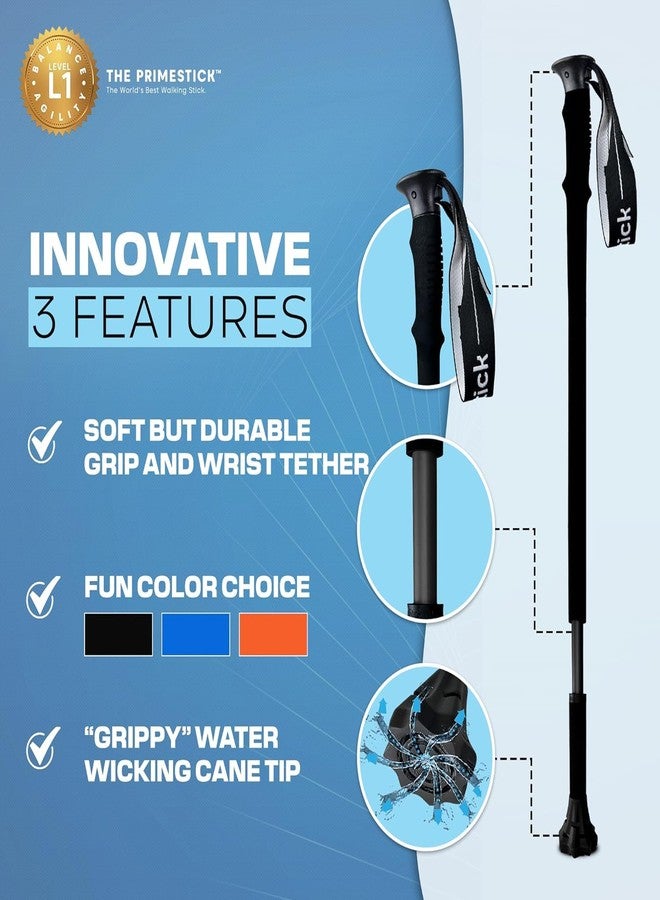 Dynamo - Prime Stick - 3-in-1 Cane - Vertical Balance-Posture Cane, Walking Stick, Trekking Pole, A Durable Foam Grip, Hand Tether, Lightweight, Twist Adjustable, Hiking, Stability Stick - Purple - Image 3