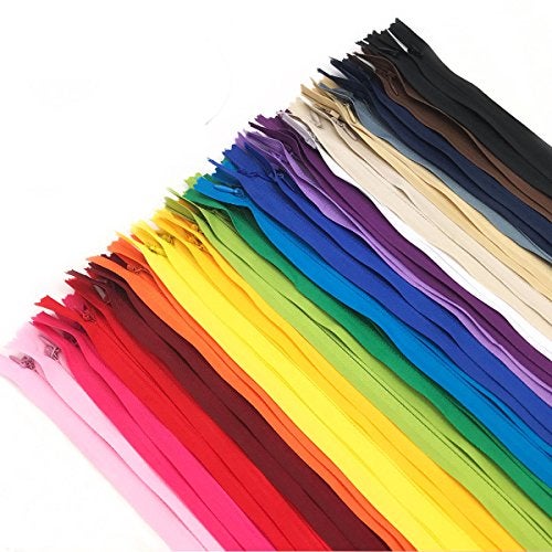 YUEDI 40PCS Nylon Invisible Zipper,DIY Sewing Zippers for Handmade Garment/Bags/Home Textile,Tailor Sewer Crafter's Special (18 inch, Mix Color) - Image 1