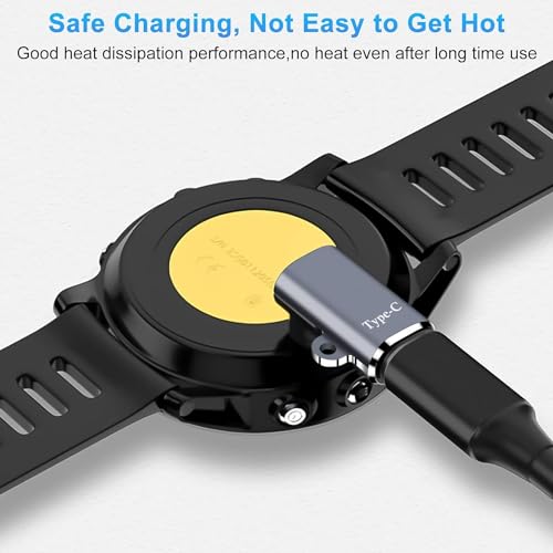 ETZIN USB C Watch 90° Angle Adapter Connector, Type C to Charging Right Angle Converter Coupler, for Smartwatch/Bracelet, Blue Gray(USB, Pack-of-1) - Image 3