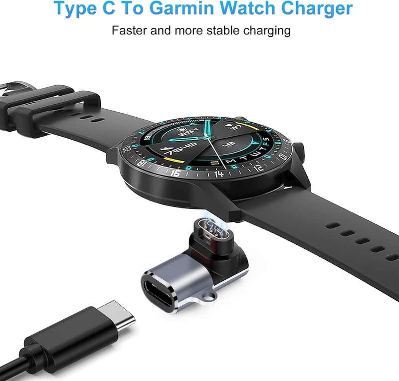 ETZIN USB C Watch 90° Angle Adapter Connector, Type C to Charging Right Angle Converter Coupler, for Smartwatch/Bracelet, Blue Gray(USB, Pack-of-1) - Image 4