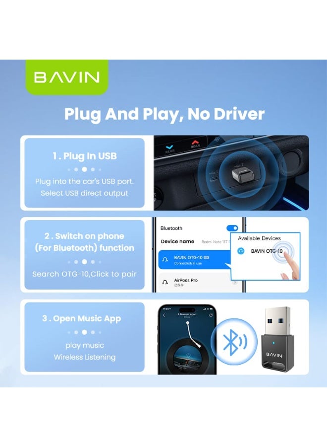 Bavin HD Sound Bluetooth 5.3 Music Receiver for Speakers and Cars - Image 4